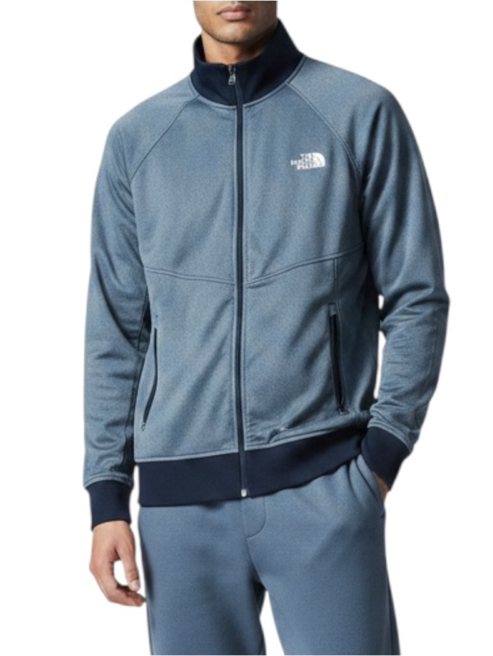 The North Face Jacket Men’s Blue/Gray Takeback Track Zip/Pockets Full Zip Sz S
